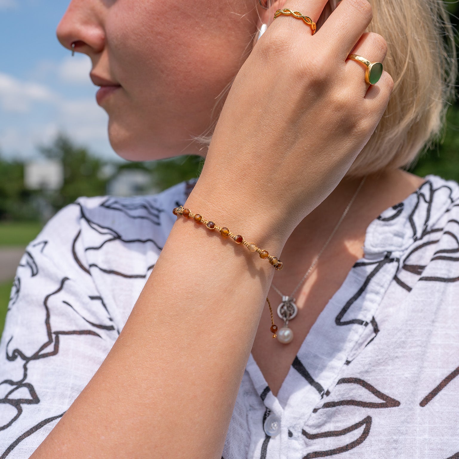 Gold bracelet - "Agate Stone" edition