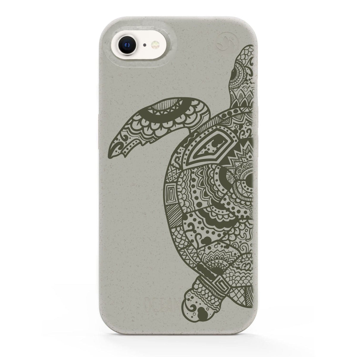iPhone SE/7/8 case - beige - "GREEN TURTLE" - sustainable