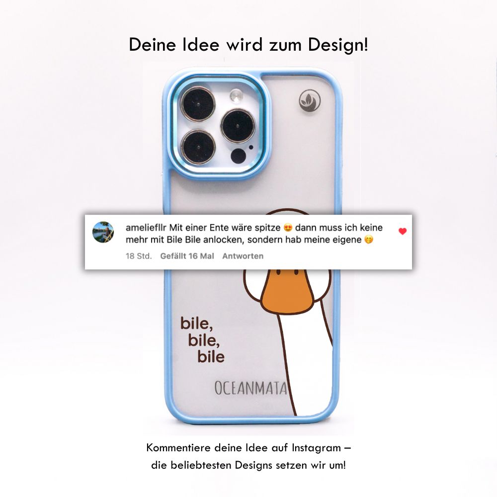 iPhone 15 pro max case - white duck - "Bile Bile Bile" - sustainable