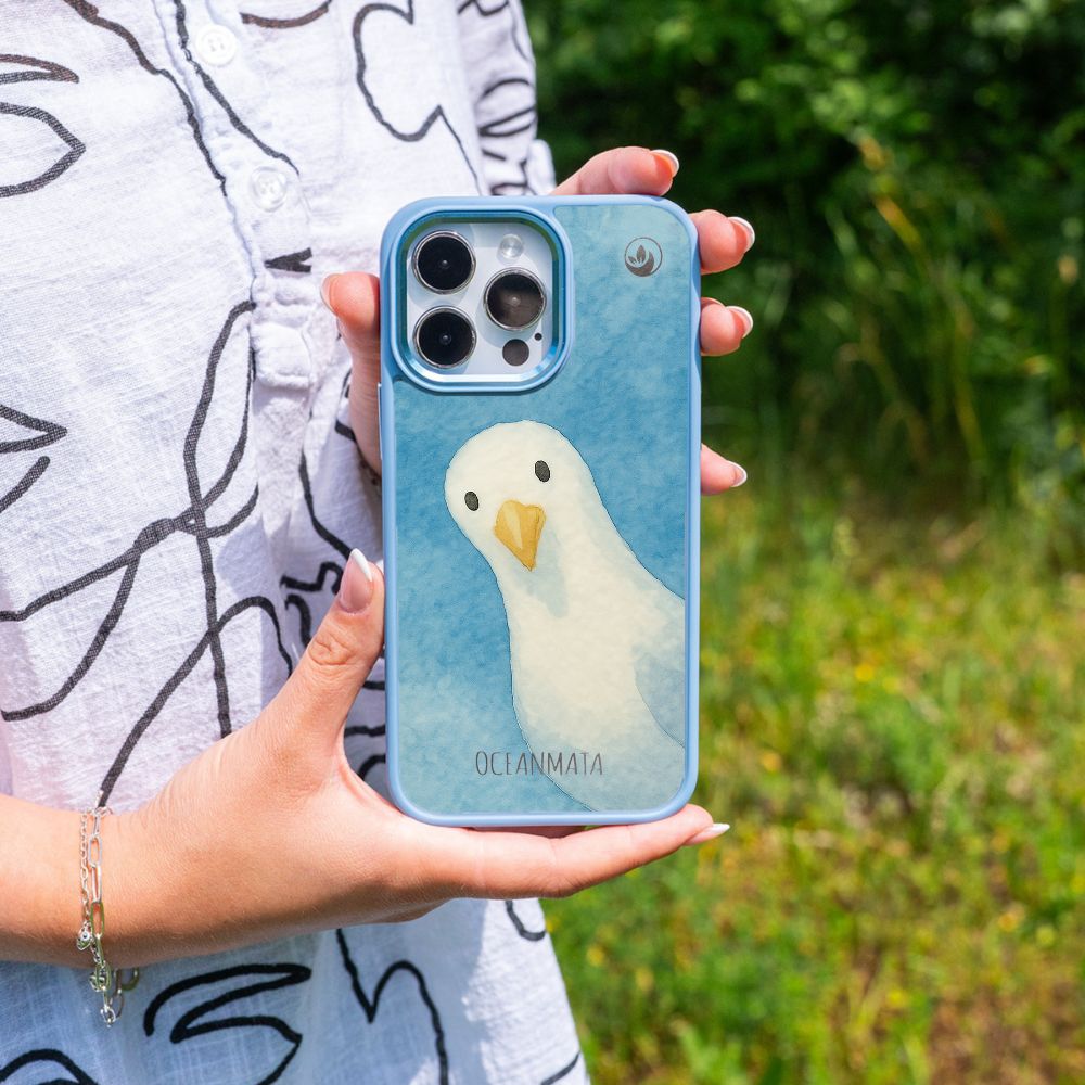 iPhone 15 pro case - Seagull blue - "Seagull" - sustainable
