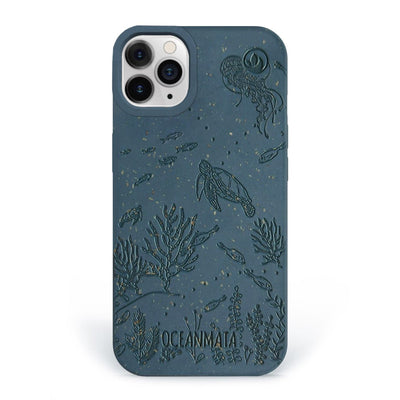 iPhone 12 pro case 'TURTLE Family' - blue - sustainable