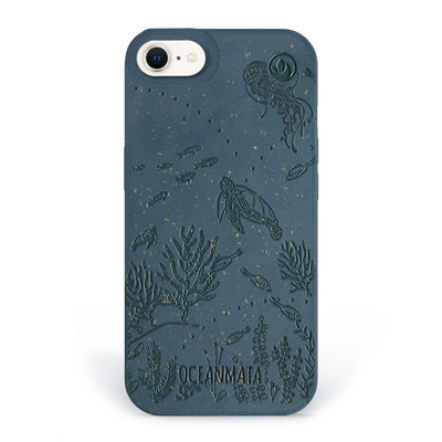 iPhone SE/7/8 case 'TURTLE Family' - blue - sustainable