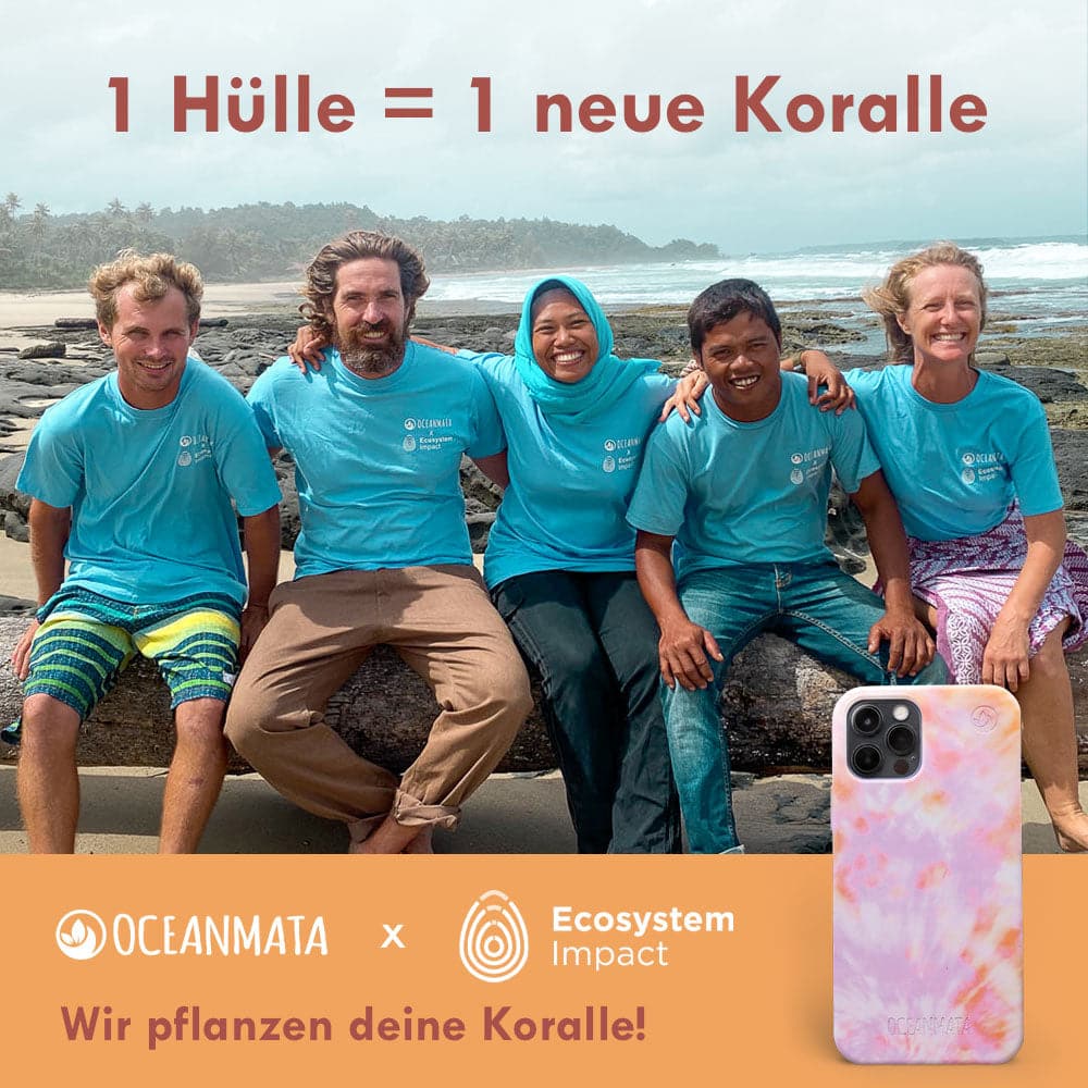 iPhone 14 pro case - coral orange - "Coralful" - sustainable