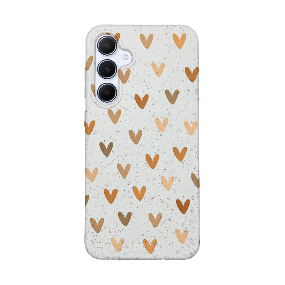 Samsung A55 Case - Heart White - "AutumnLove" - sustainable