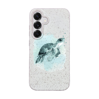 Samsung S25 Case - Green Turtle - "Baby Turtle" - sustainable