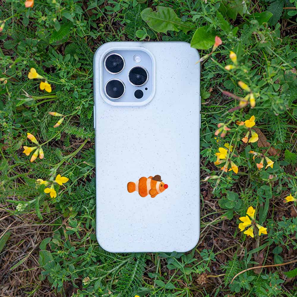 iPhone 16 pro max Hülle - Clownfisch weiß - "Mr.Clown-Fish" - nachhaltig