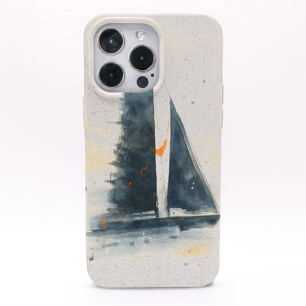 iPhone 13 Hülle - Segeln weiß - "Golden Horizon" - nachhaltig