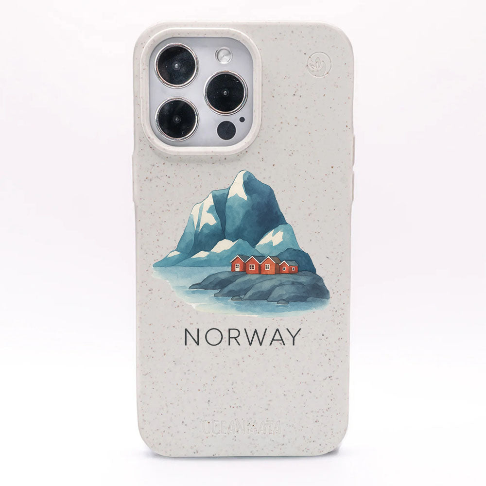 iPhone 15 Hülle - Norwegen weiß - "Norway" - nachhaltig