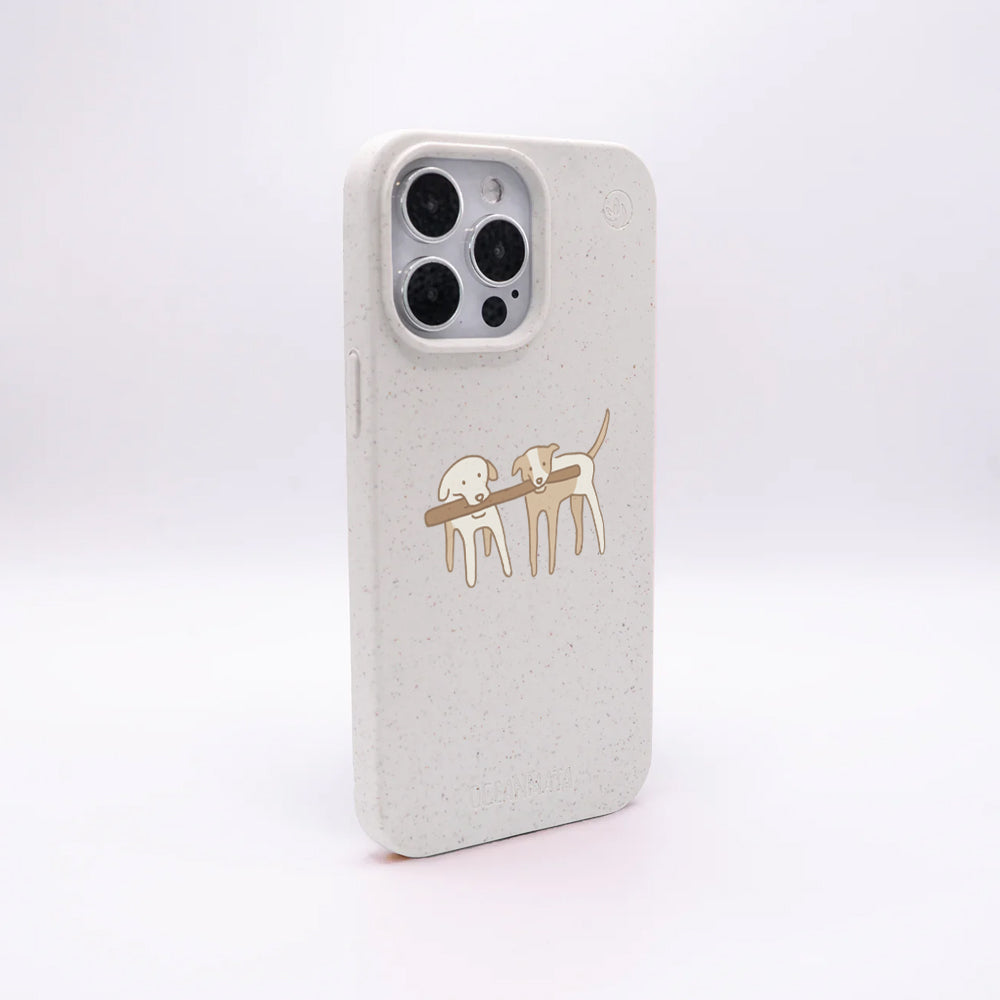 iPhone 13 pro Hülle - Hunde weiß - "Wuff" - nachhaltig