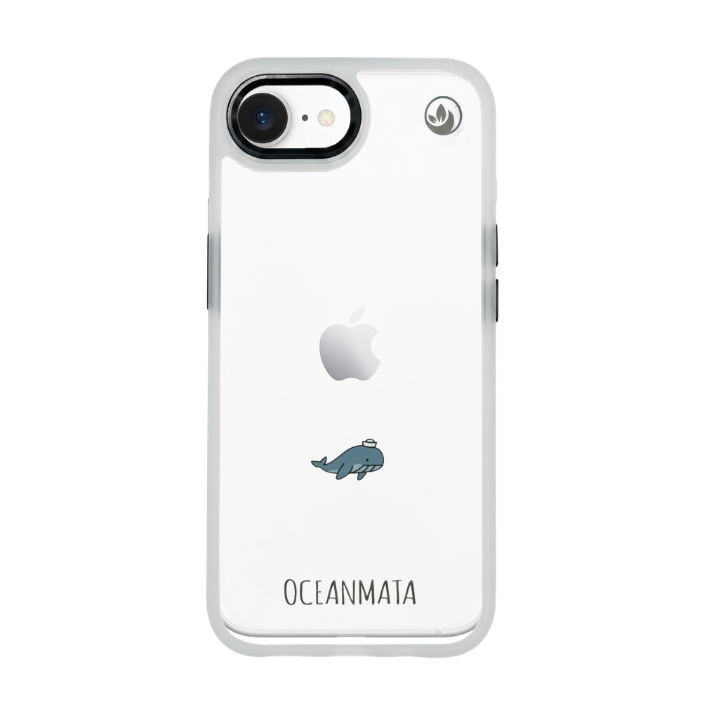 iPhone 16e/17e Hülle - Wal blau - "Captain Whale" - nachhaltig