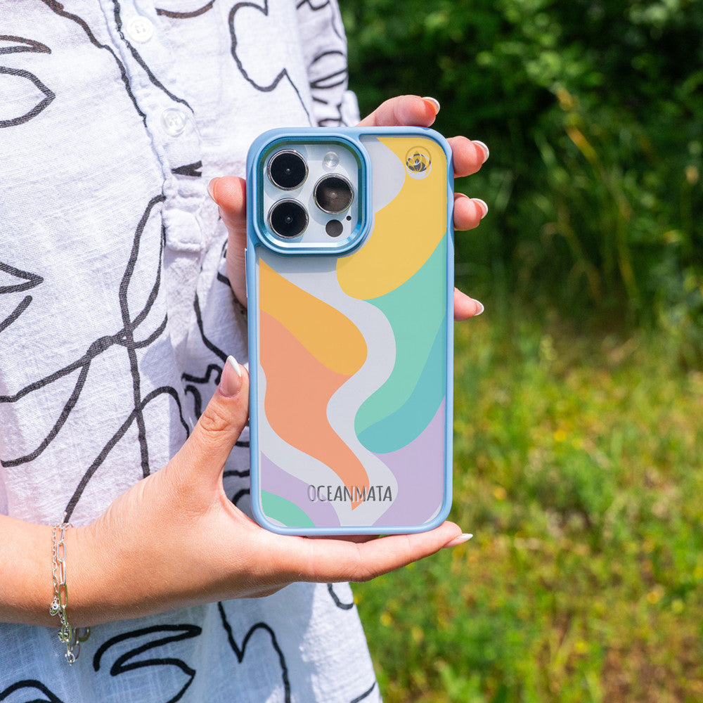 iPhone SE/7/8 case - colorful waves - "Tide Flow" - sustainable