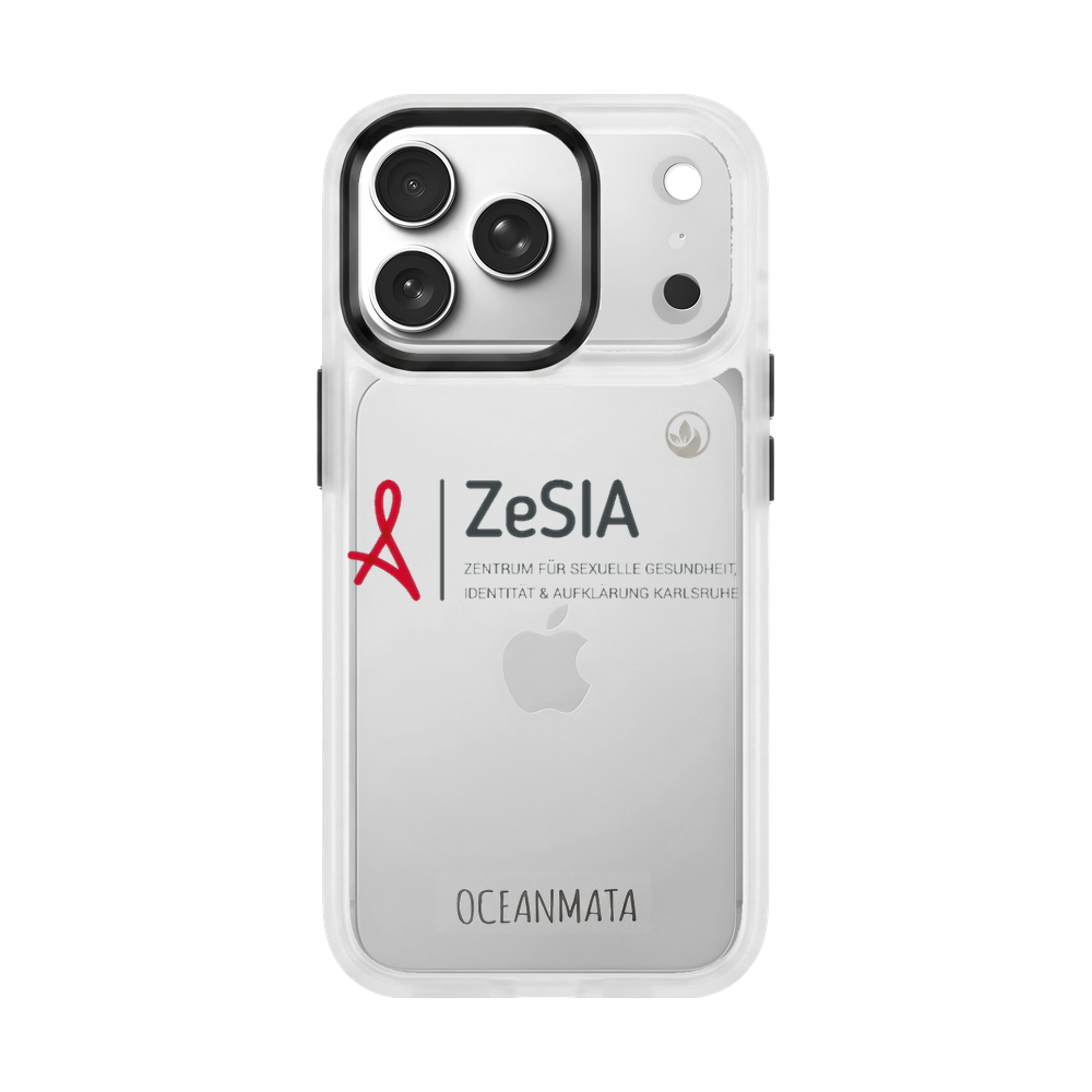 ZeSIA Karlsruhe × OceanMata Hülle Clear – iPhone 17 pro (Muster)