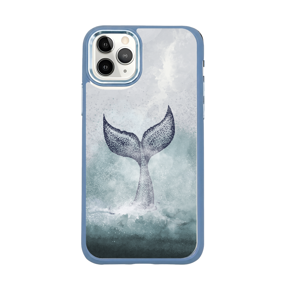 iPhone 11 pro case - dolphin blue - "Dolphin Twins" - sustainable