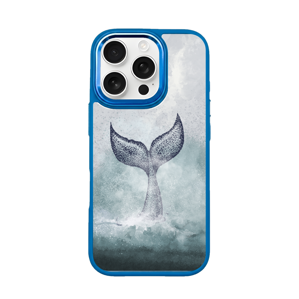 iPhone 16 pro max case - dolphin blue - "Dolphin Twins" - sustainable