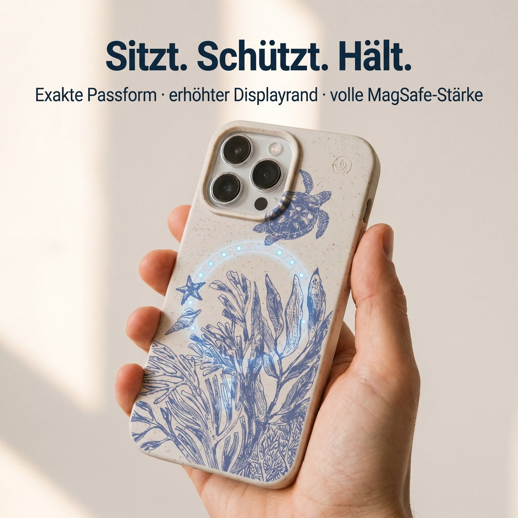 Biologisch abbaubare Handyhülle iPhone 17 Air Mantawave — kompostierbar — Passform & MagSafe