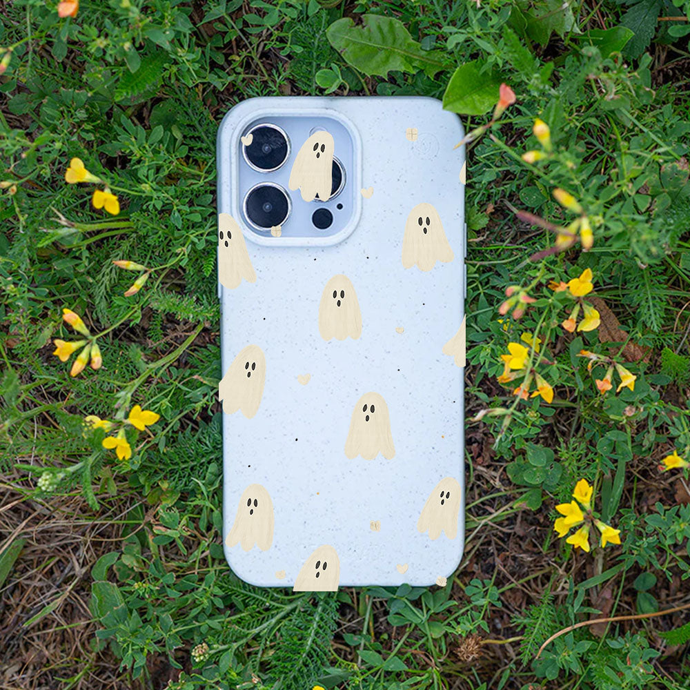 iPhone 13 Hülle - Geist weiß - "LittleGhost" - nachhaltig