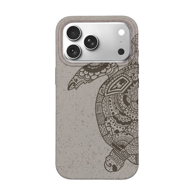 iPhone 17 pro max case - beige - "GREEN TURTLE" - sustainable