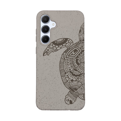 Samsung A55 Hülle - beige - "GREEN TURTLE" - nachhaltig