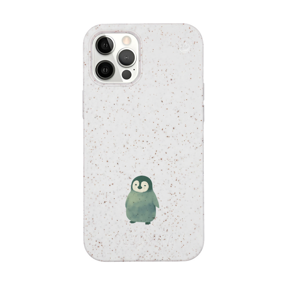 iPhone 12 Pro / iPhone 12 Case - Penguin white - "HappyPenguin" - sustainable