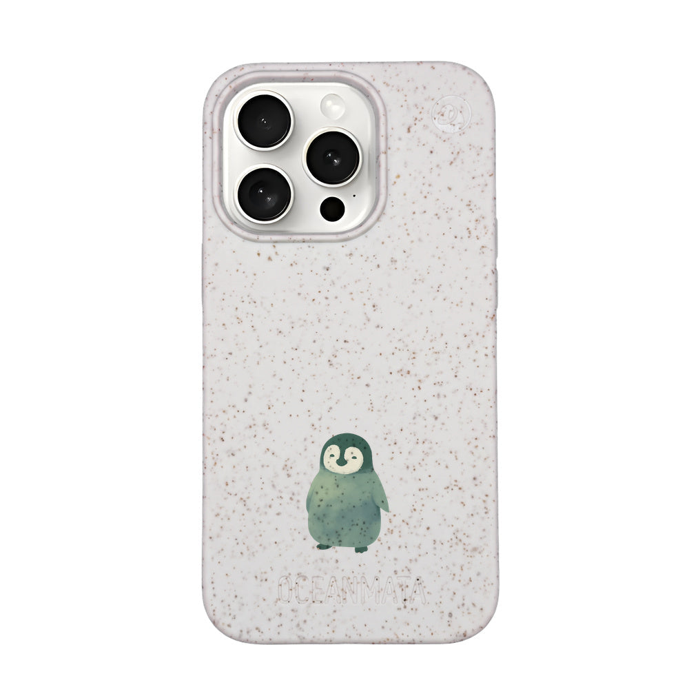 iPhone 15 Pro Case - Penguin White - "HappyPinguin" - sustainable