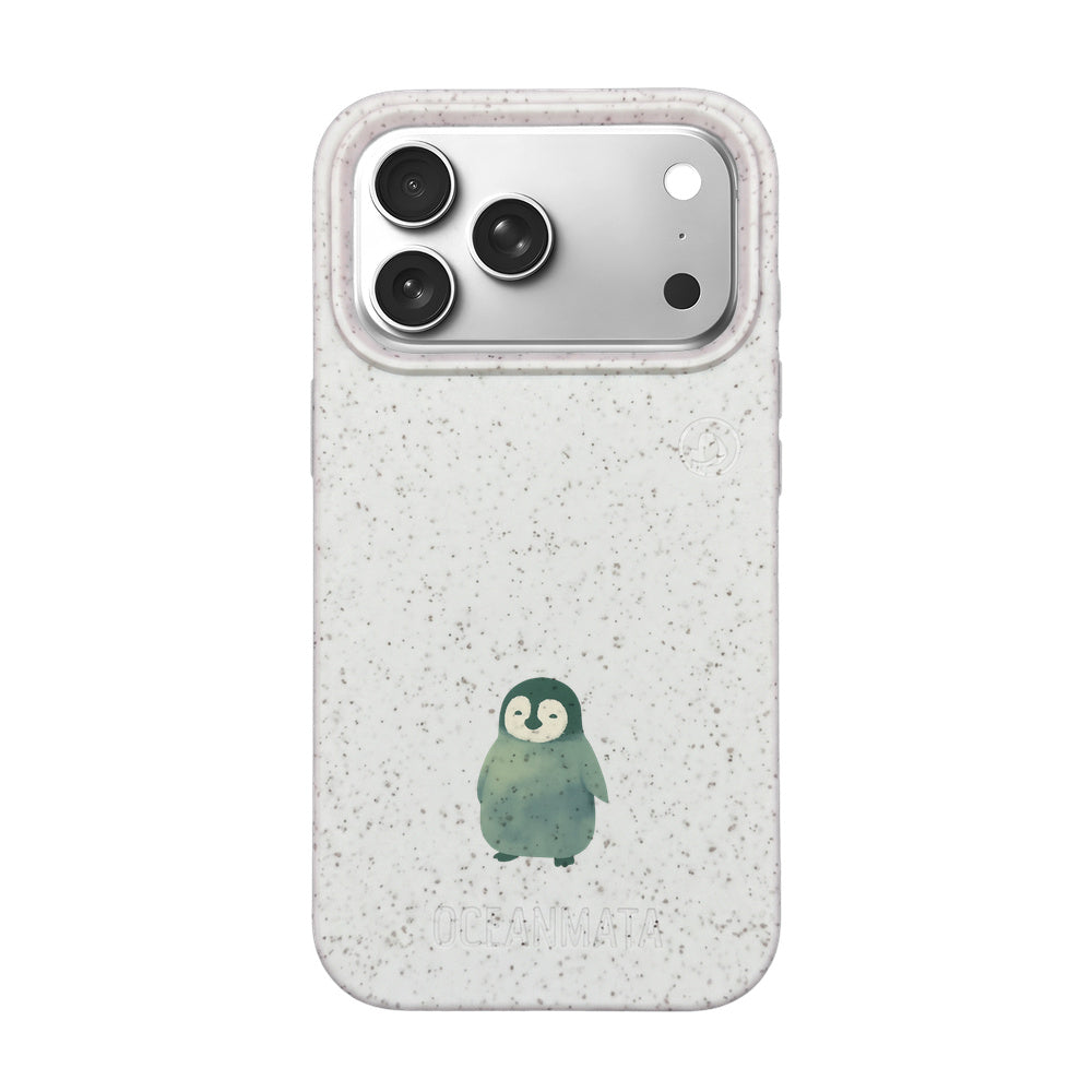 iPhone 17 Pro Case - Penguin White - "HappyPenguin" - Sustainable