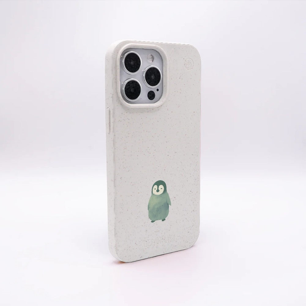 Samsung A55 Case - Penguin White - "HappyPenguin" - sustainable