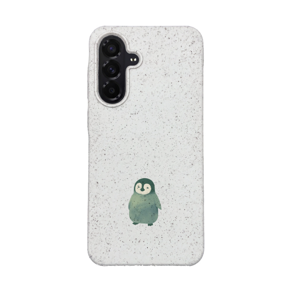 Samsung A56 Case - Penguin White - "HappyPenguin" - sustainable