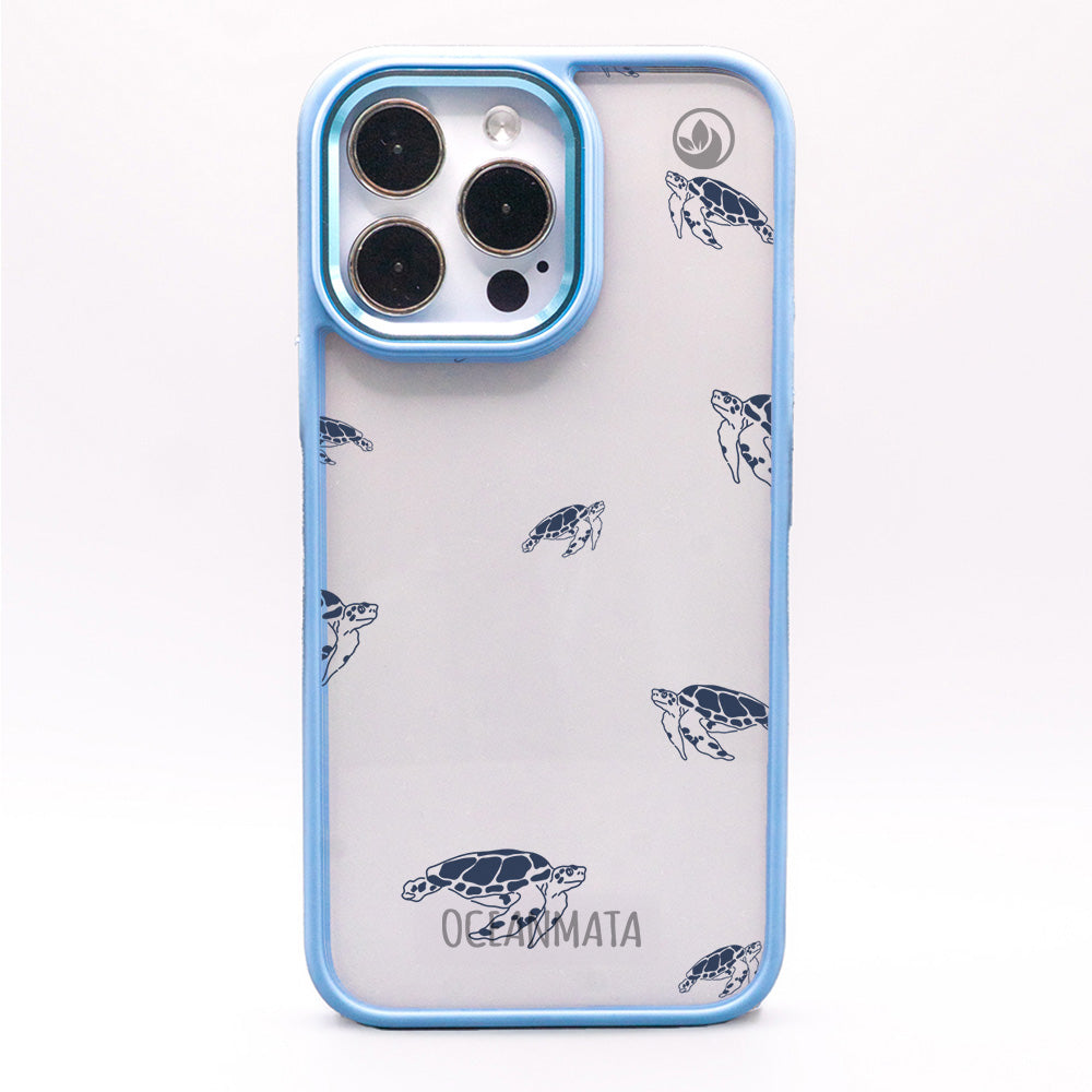 iPhone 14 pro case - turtles blue - "Turtlino" - sustainable