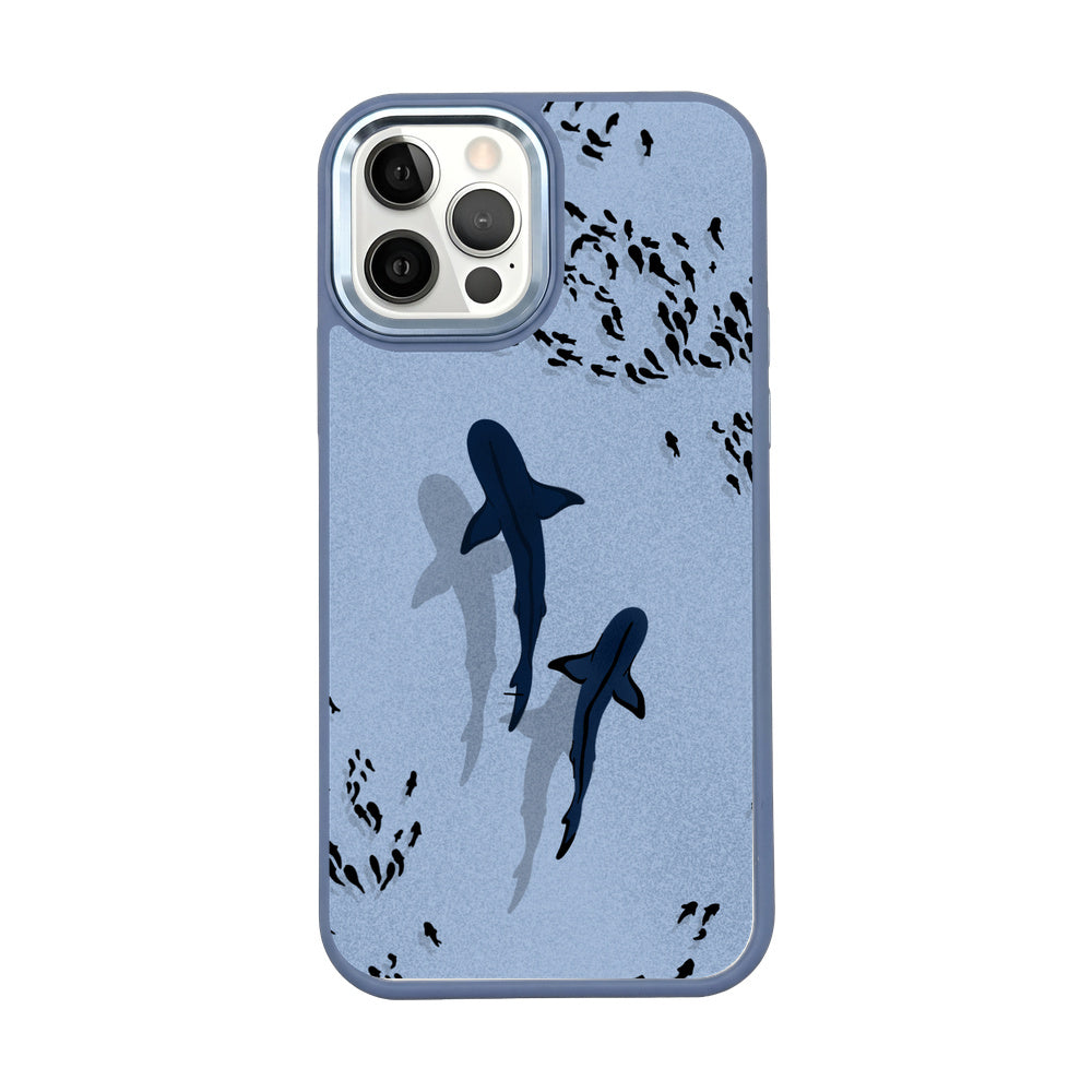 iPhone 12 pro / iPhone 12 case - Shark blue - "Into the blue" sustainable