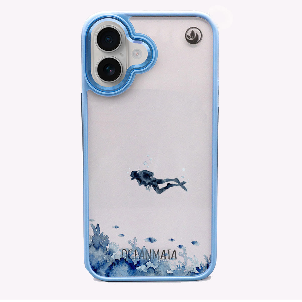 iPhone 16 Hülle - Taucher blau - "DeepDive" - nachhaltig