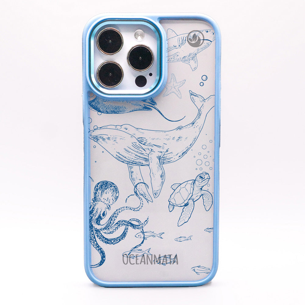 iPhone 15 pro case - Whale blue - "WhaleLife" sustainable