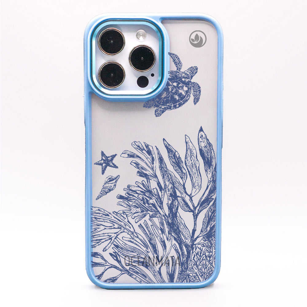 iPhone 14 pro max case - turtles blue - "Silent Wave" - sustainable