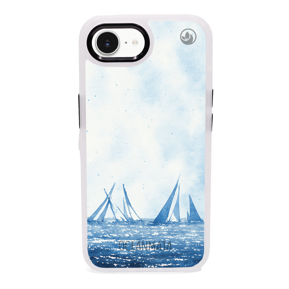 iPhone 16e HĂĽlle - segeln blau - "BlueHorizon" - nachhaltig