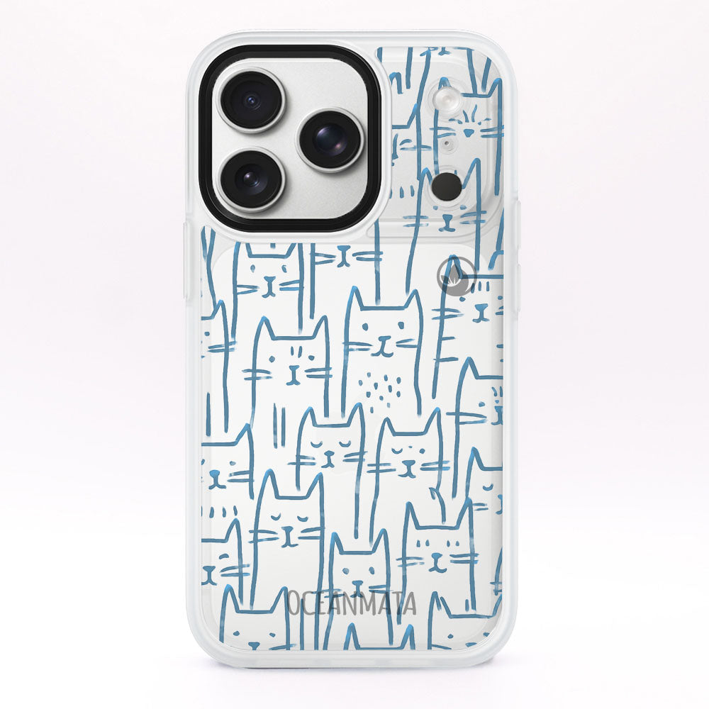 iPhone 17 pro max Hülle - Katzen blau - "miau" - nachhaltig