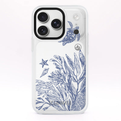 iPhone 17 pro max case - turtles blue - "Silent Wave" - sustainable