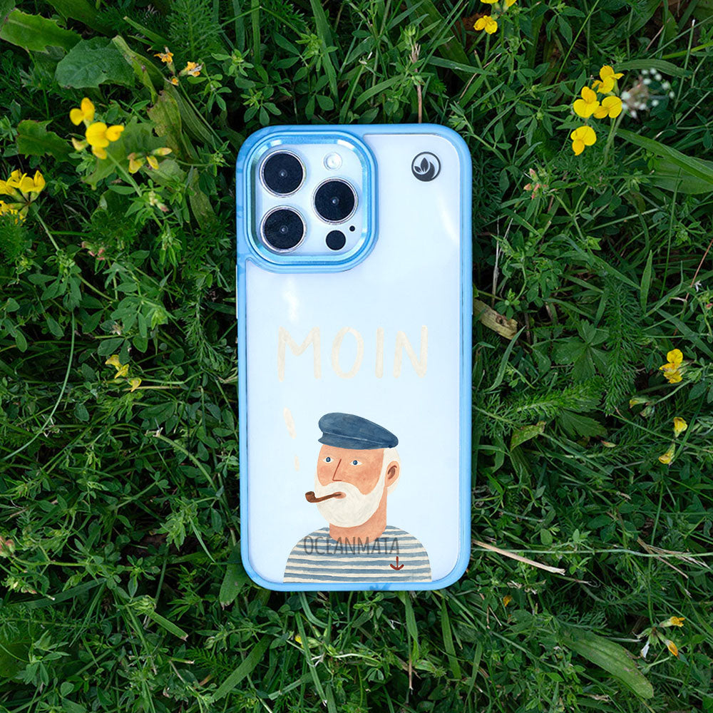iPhone 16e/17e Hülle - Moin blau - "Ostfriese" - nachhaltig