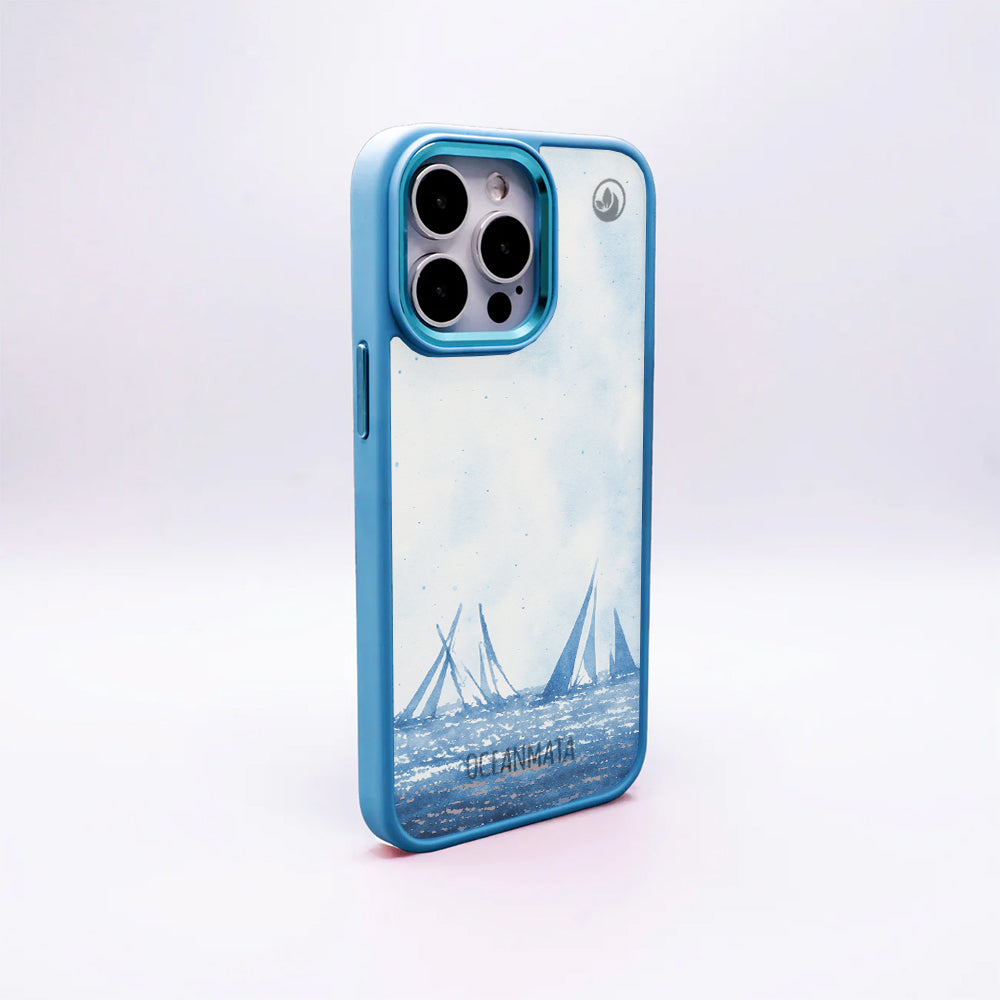 iPhone 13 pro Hülle - segeln blau - "BlueHorizon" - nachhaltig