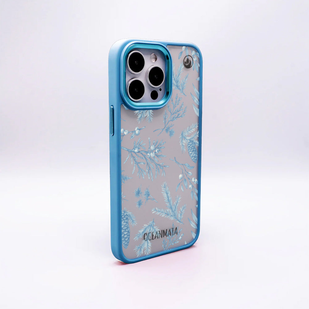 Samsung S25 Hülle - Winterwald blau - "BluePine" - nachhaltig