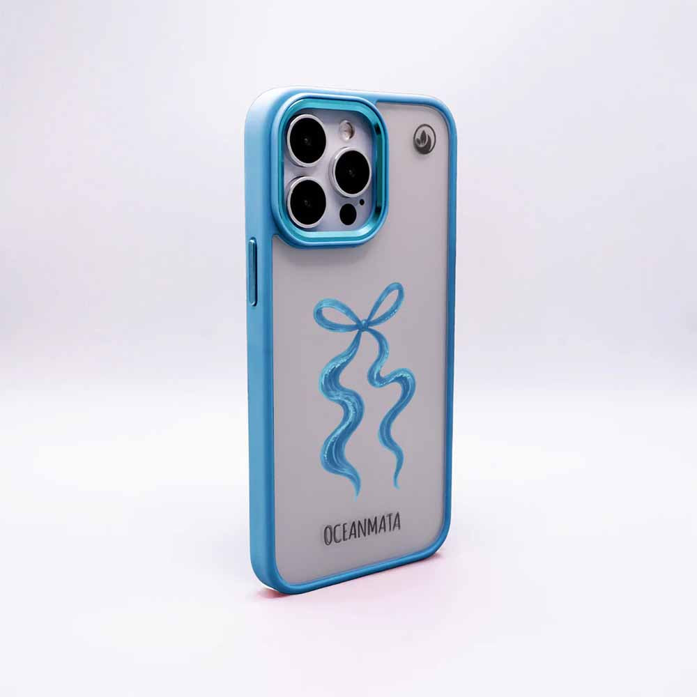 iPhone 15 pro Hülle - Schleife blau - "tideknot" - nachhaltig