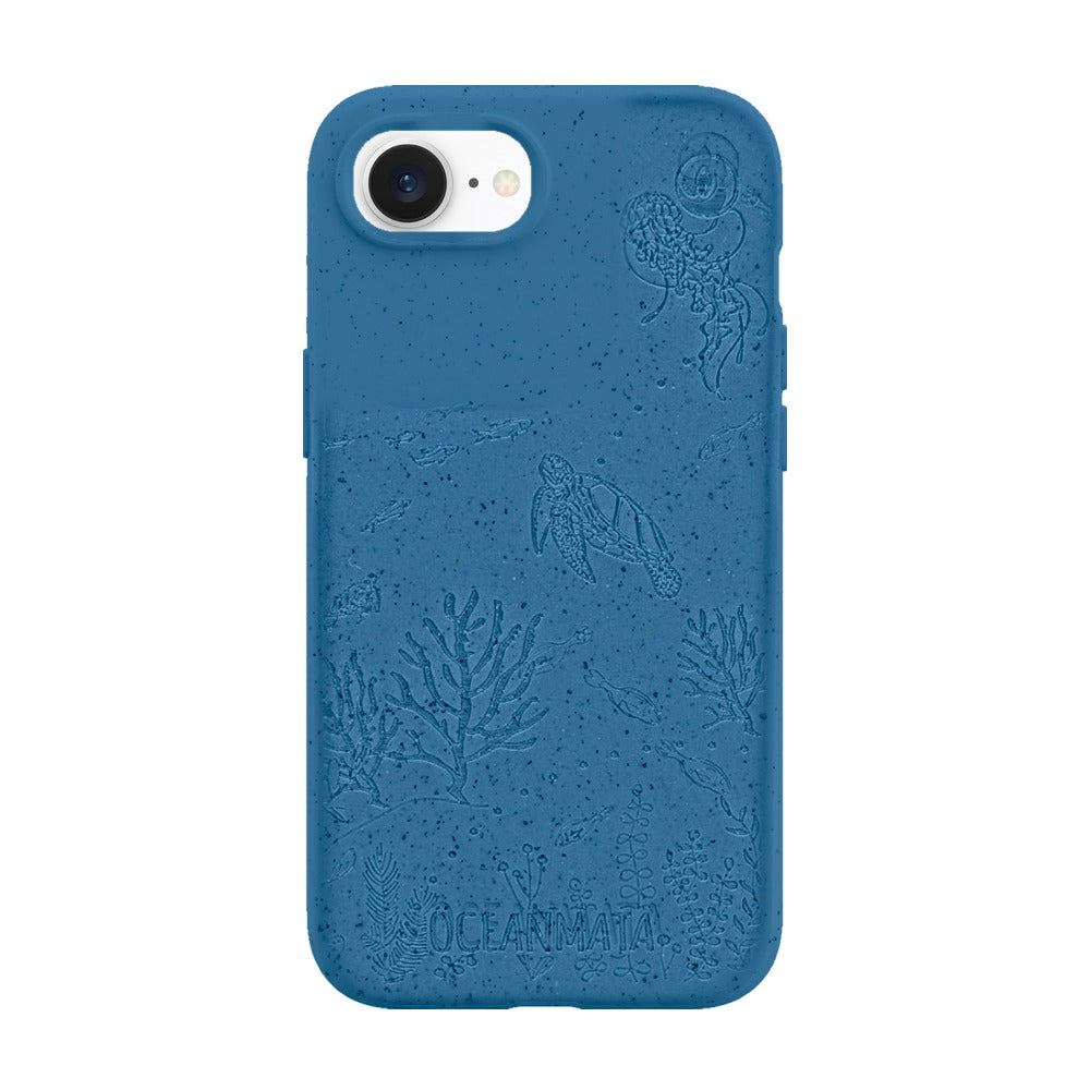 iPhone 16e/17e Case 'TURTLE Family' - blue - sustainable