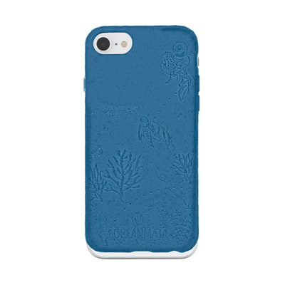 iPhone SE/7/8 case 'TURTLE Family' - blue - sustainable