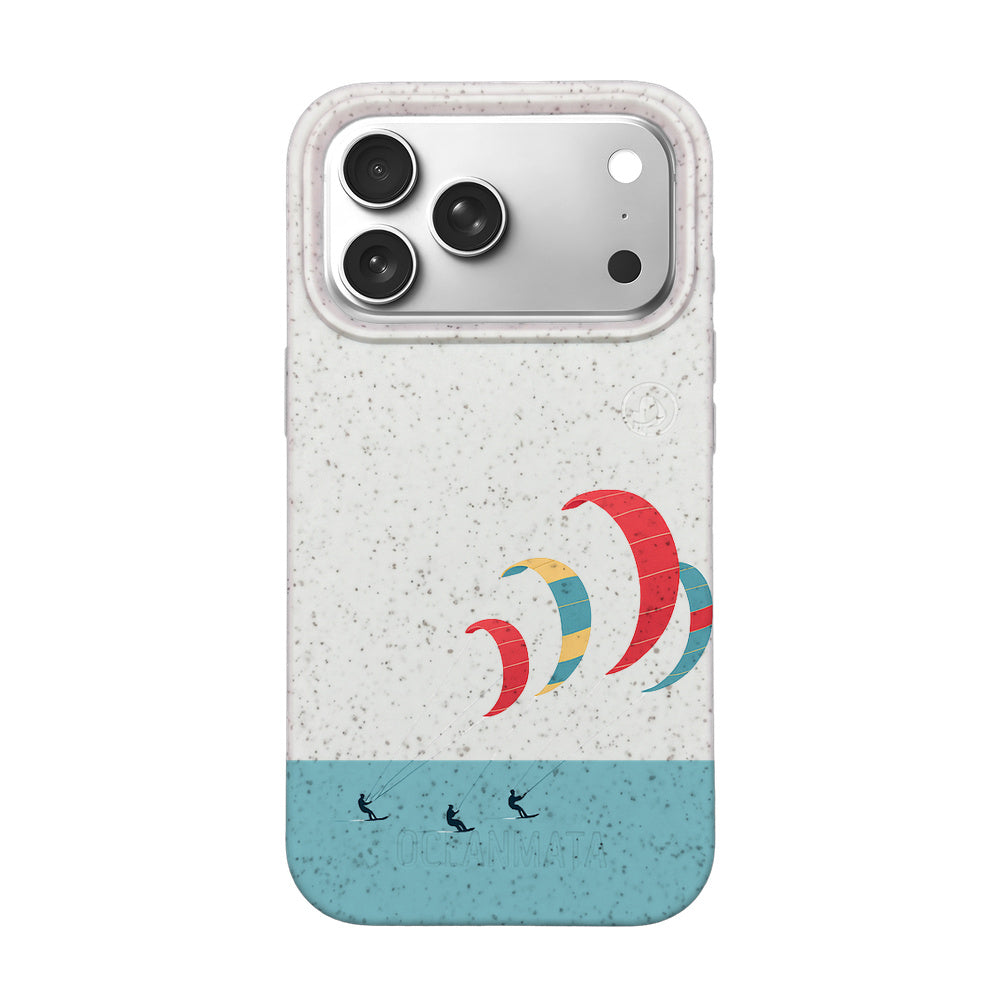 iPhone 17 Pro Case - Kite white - "Kitesurf" - sustainable