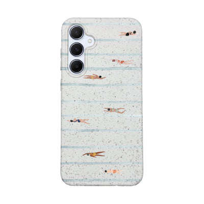 Samsung A55 Case - Swimming White - "lapflow" - sustainable