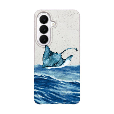 Samsung S26 Case - white Manta - "Manta Wave" - sustainable