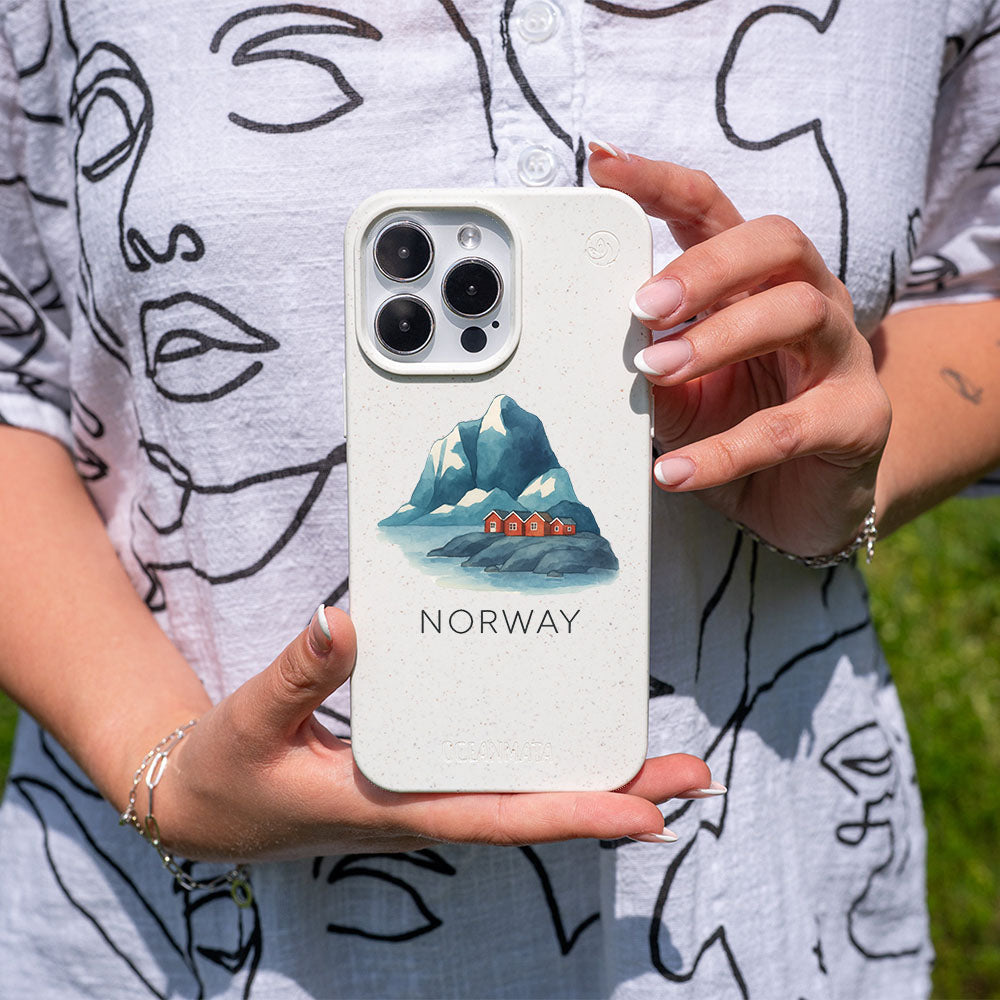iPhone 16 pro Hülle - Norwegen weiß - "Norway" - nachhaltig