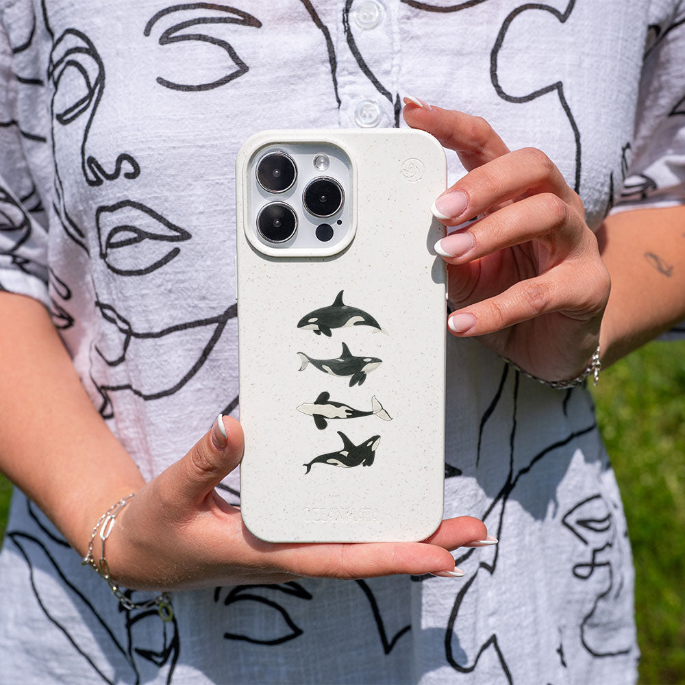 iPhone 17 pro max Hülle - Orca weiß - "OrcaFamily" - nachhaltig