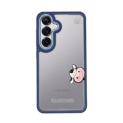 Samsung S24 Hülle - Kuh blau - "muh" - nachhaltig