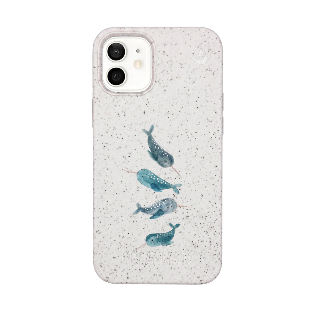 Biologisch abbaubare Handyhülle iPhone 12 mini Narwhal — kompostierbar — Vorderseite
