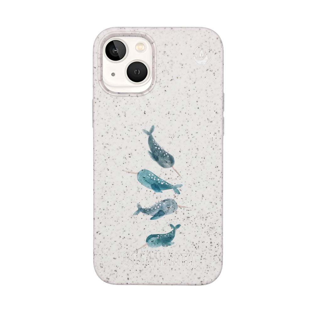 Biologisch abbaubare Handyhülle iPhone 13 mini Narwhal — kompostierbar — Vorderseite