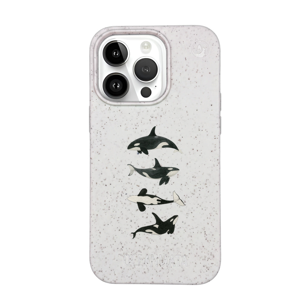 iPhone 14 Pro Max Case - Orca White - "OrcaFamily" - Sustainable